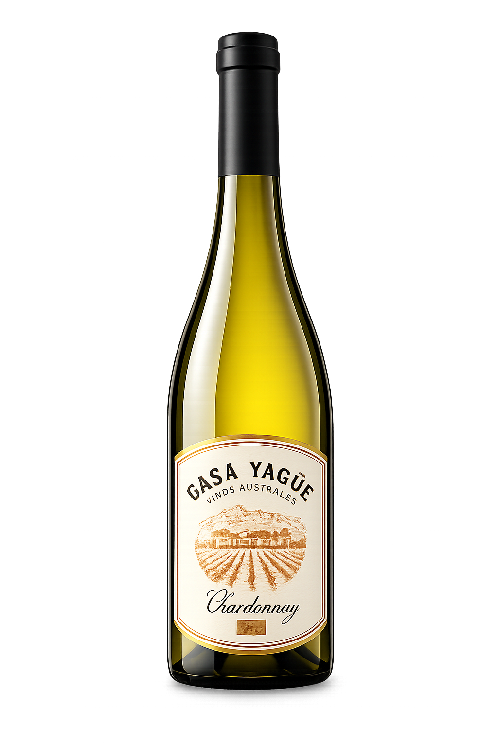 Casa Yagüe Chardonnay Casa Yagüe Chardonnay de Trevelin servido à mesa em composição gastronômica